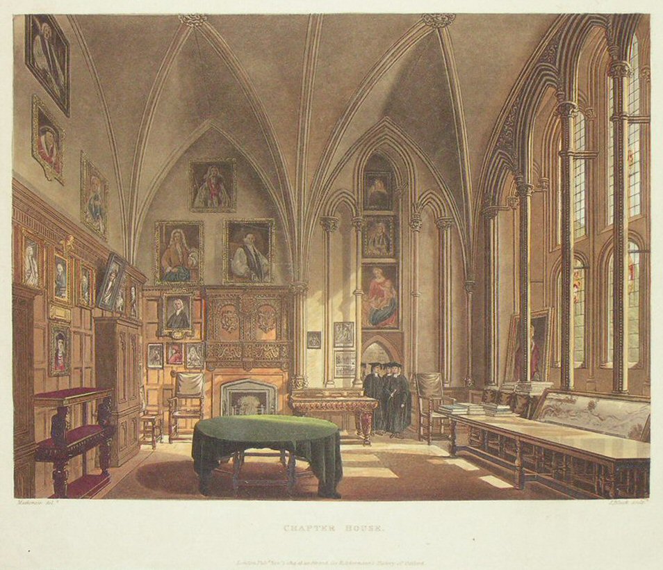 Aquatint - Chapter House. - Bluck